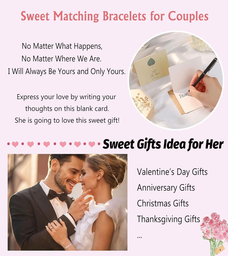 UNGENT THEM Pinky Promise Matching Bracelet for Couples Soulmate Man Distance Relationship Gifts for Women Men Him Her… - Image 5